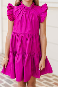 Girls: What Dreams Are Made Of Magenta Purple Ruffled Dress