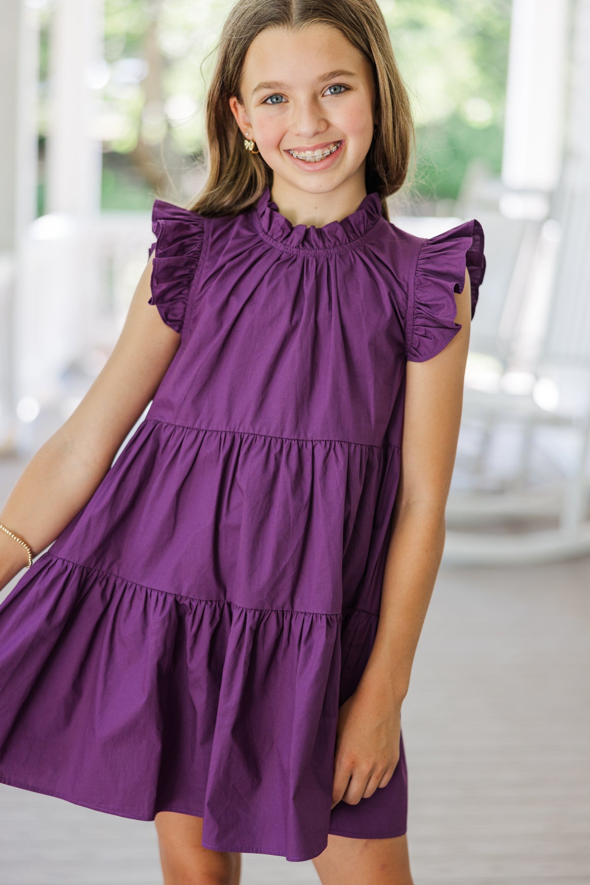 Girls: What Dreams Are Made Of Plum Purple Ruffled Dress – Shop the Mint