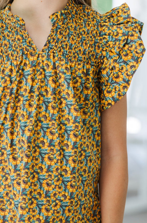 Girls: Always Ready Yellow Floral Dress