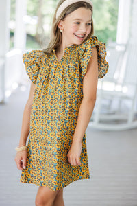 Girls: Always Ready Yellow Floral Dress