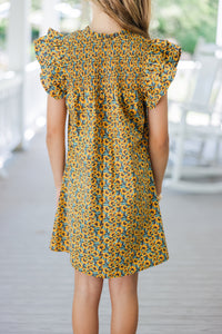 Girls: Always Ready Yellow Floral Dress