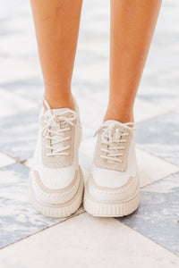 Wake Up Call Cream Embellished Sneakers