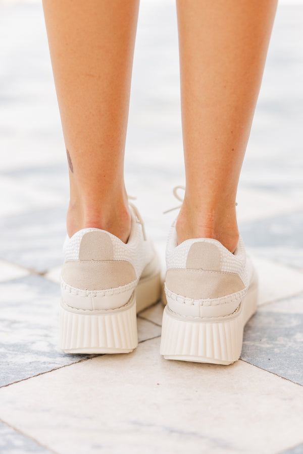 Wake Up Call Cream Embellished Sneakers