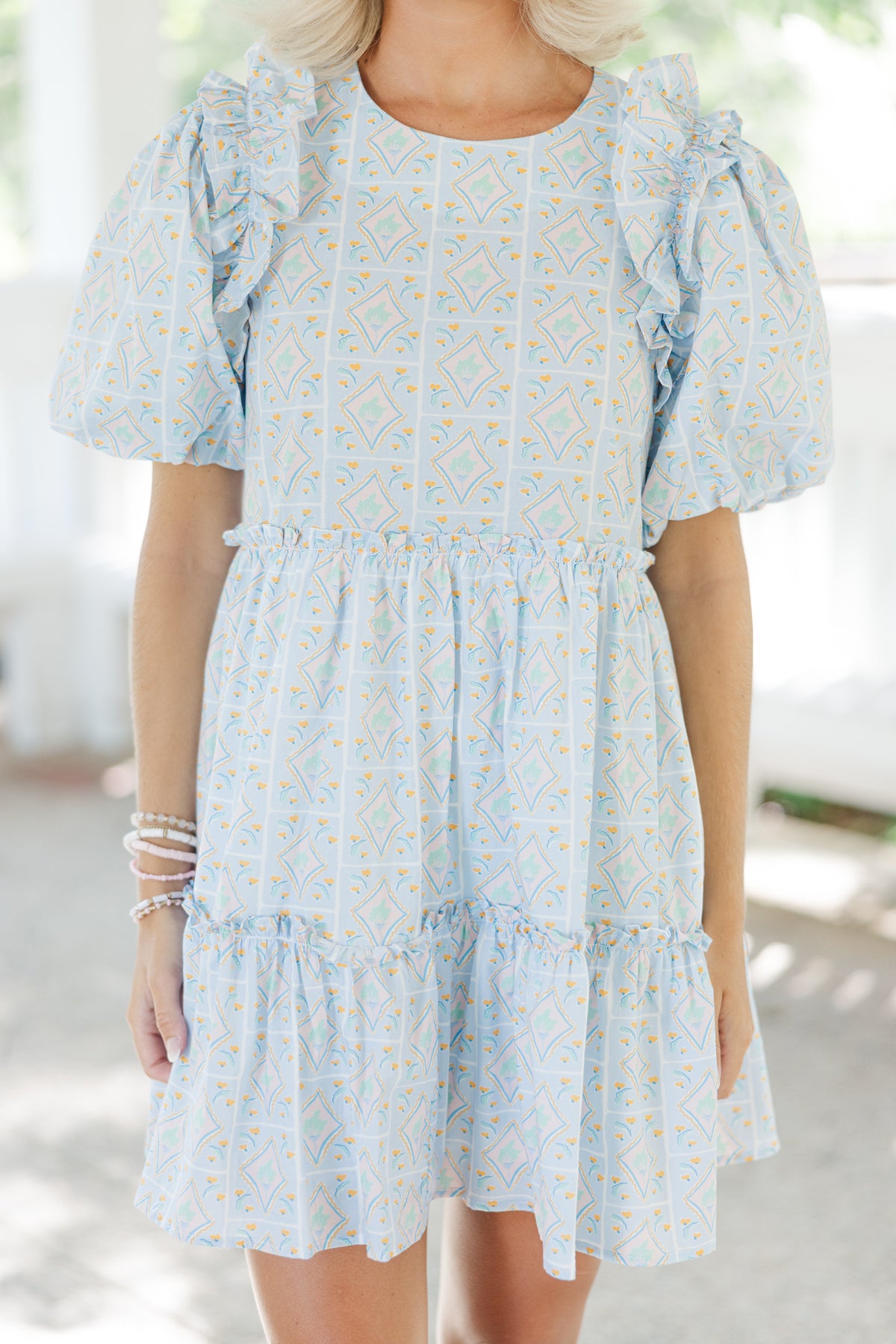 Lead The Way Home Light Blue Abstract Dress – Shop The Mint