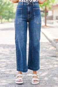 In A Dream Dark Wash Wide Leg Jeans