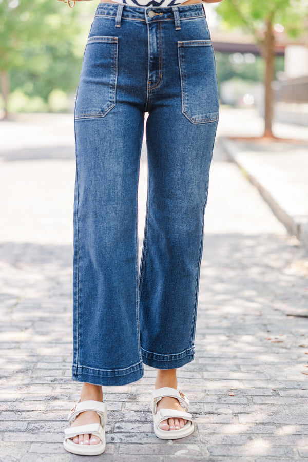 Dark Wash Super Wide Leg Jeans
