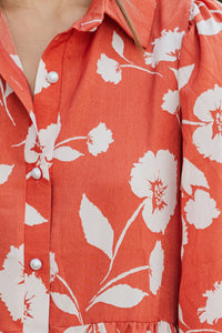 Take Your Love Rust Orange Floral Dress