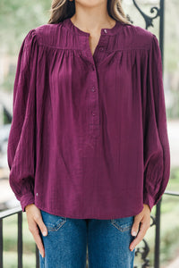 Show It Off Burgundy Red Button Down Blouse