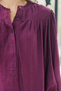 Show It Off Burgundy Red Button Down Blouse