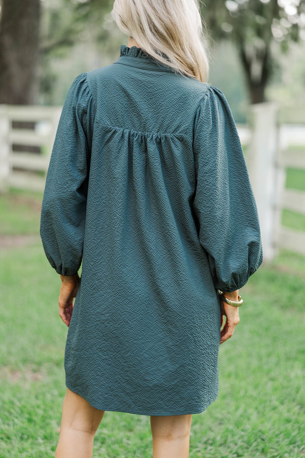 green shift dress long sleeve Long-Sleeve Sadie Shift Dress in Evergreen | Color - Evergreen Ponte / XL