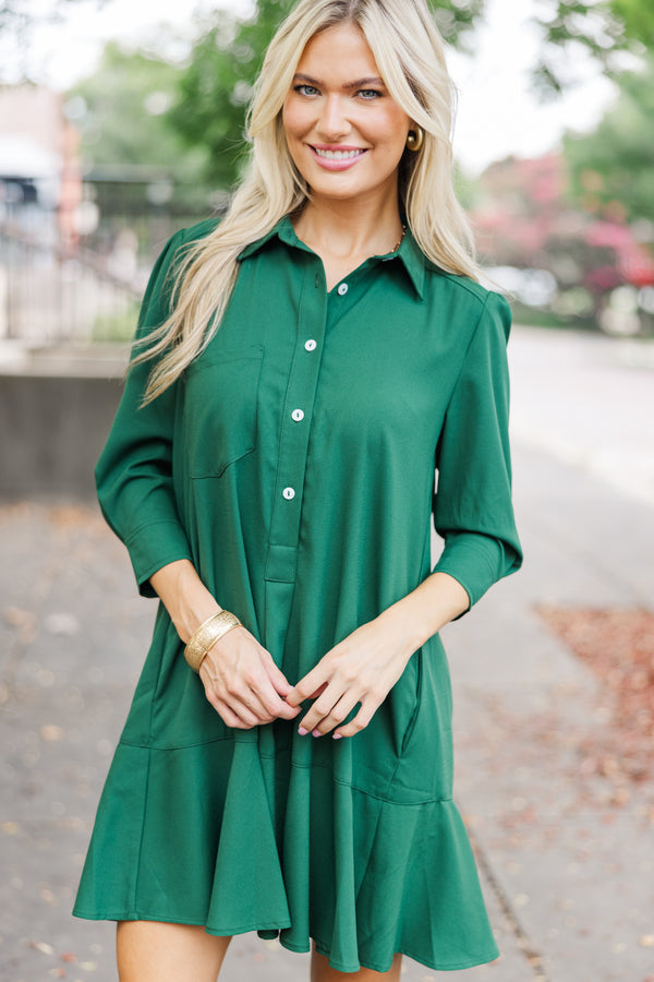 Share Your Story Emerald Green Shirt Dress – Shop the Mint