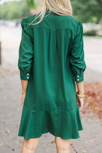 Share Your Story Emerald Green Shirt Dress