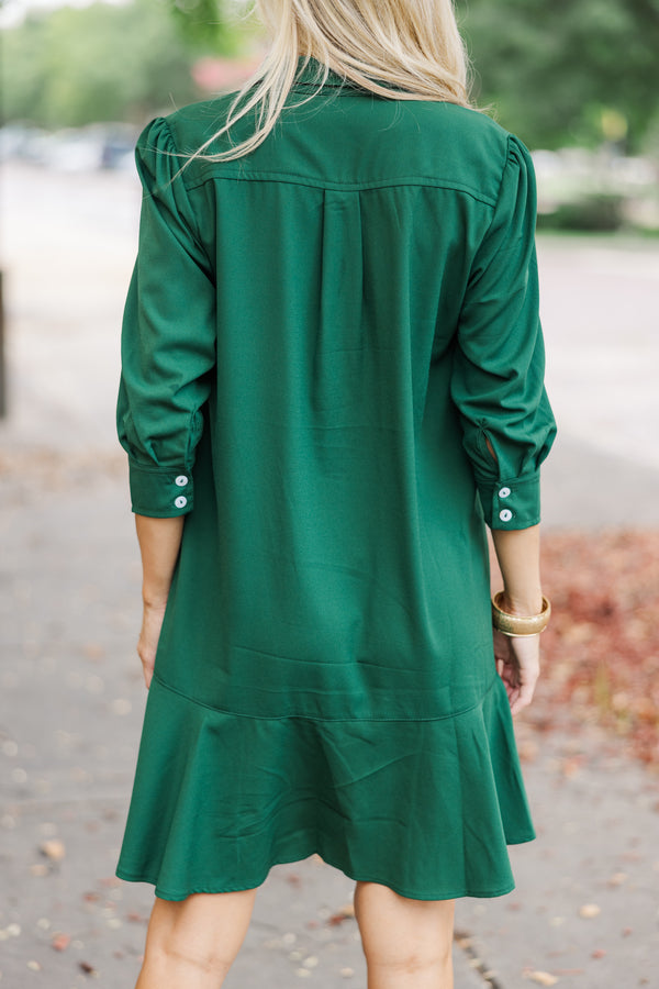 Share Your Story Hunter Green Shirt Dress Shop the Mint