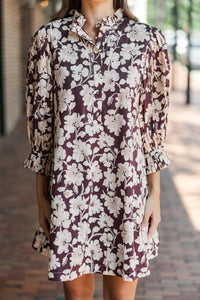 Shoot For The Stars Plum Purple Floral Dress