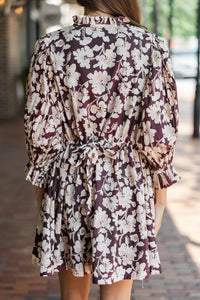 Shoot For The Stars Plum Purple Floral Dress