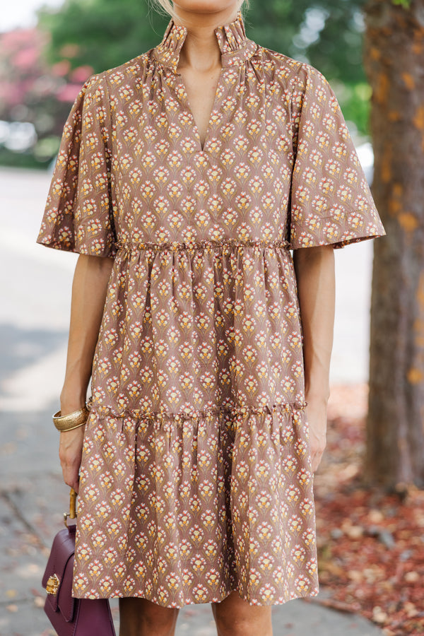 Feeling Your Best Brown Medallion Dress – Shop the Mint