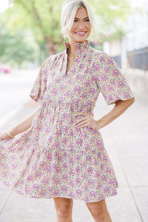 Feeling Your Best Magenta Purple Paisley Dress