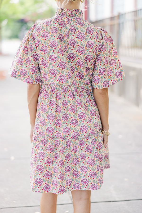 Feeling Your Best Magenta Purple Paisley Dress