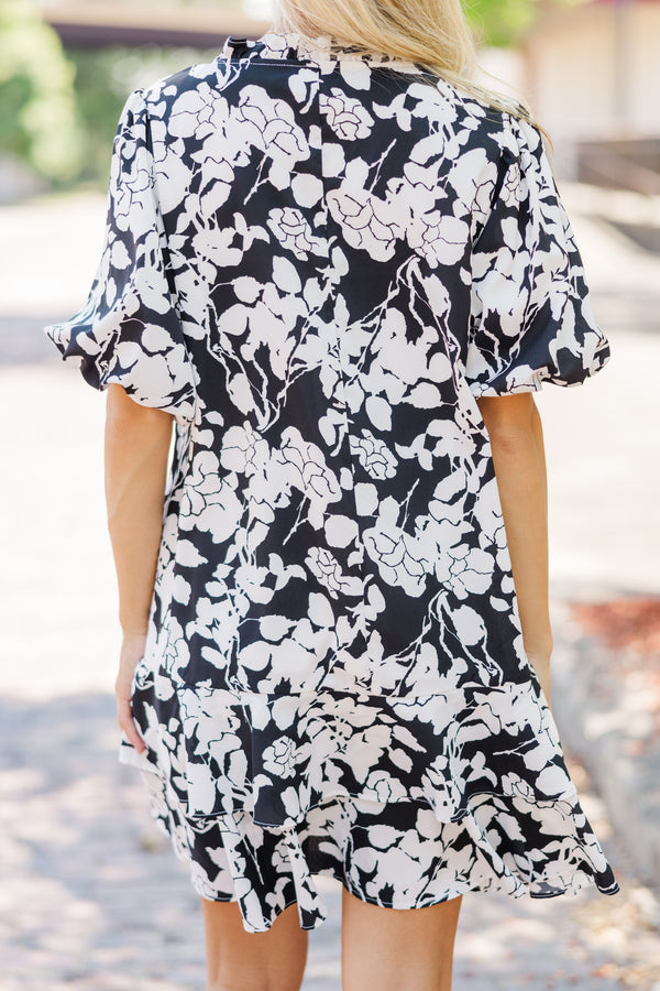 Get What You Love Black Floral Dress