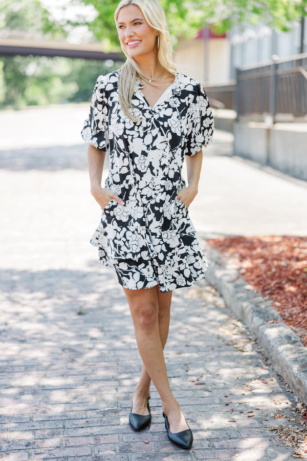 Get What You Love Black Floral Dress