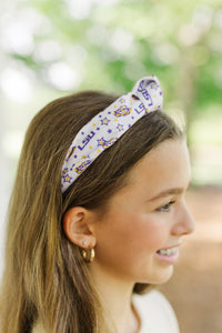 Girls: Play On LSU Purple Knotted Headband