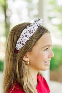 Girls: Play On TX A&M Maroon Knotted Headband