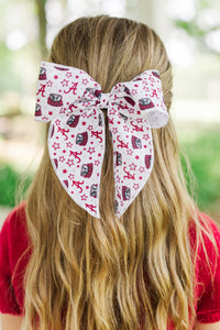 girls game day hair bow, tween game day hair bow, girls online boutique