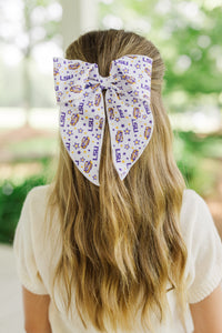 Girls: Play On LSU Purple Hair Bow