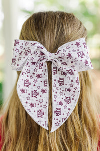 Girls: Play On TX A&M Maroon Hair Bow