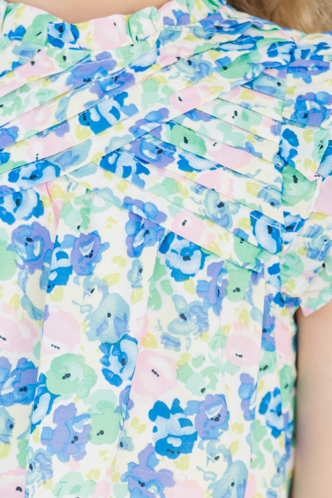 Girls: All About You Navy Peach Ruffled Dress – Shop the Mint