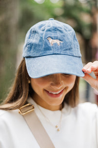 Golden Retriever Denim Blue Embroidered Hat