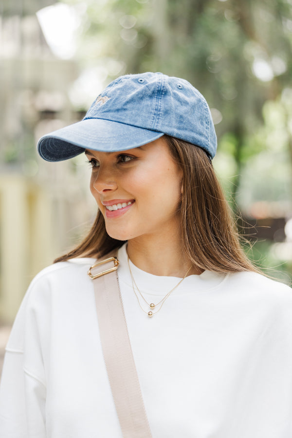 Golden Retriever Denim Blue Embroidered Hat