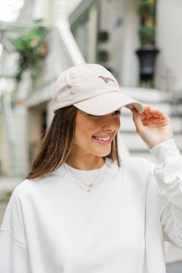 Dachshund Khaki Embroidered Hat