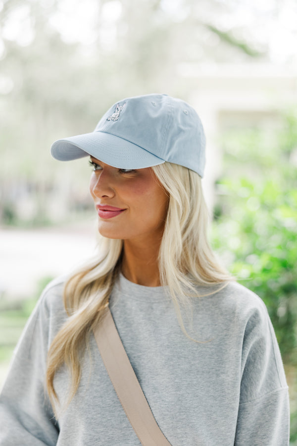 Frenchie Light Blue Embroidered Hat