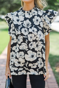 All Heart Black Floral Blouse