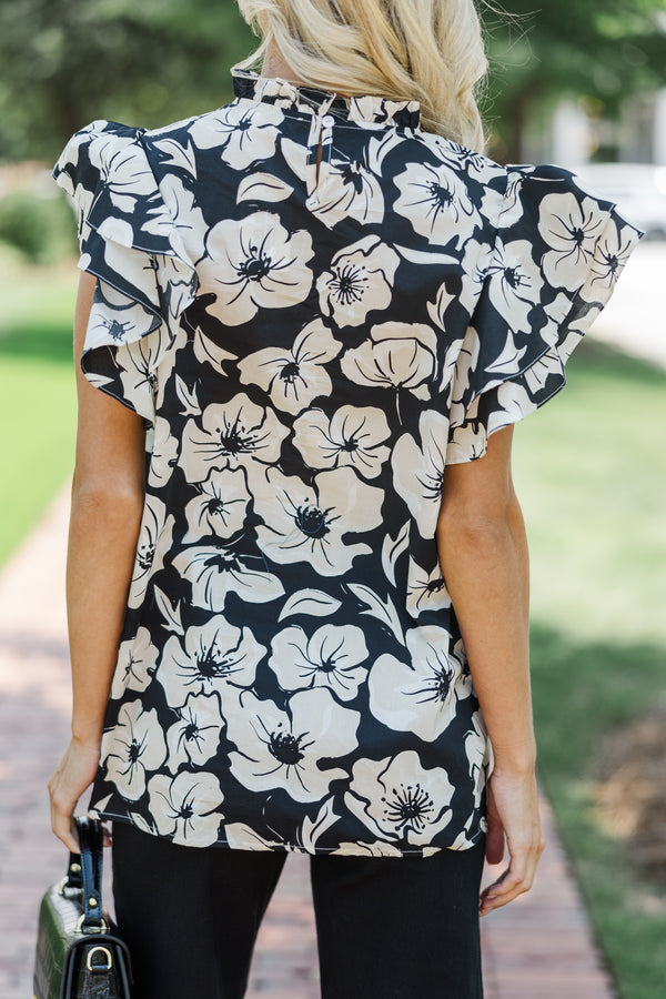 All Heart Black Floral Blouse