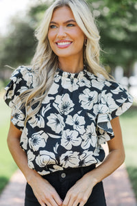 All Heart Black Floral Blouse