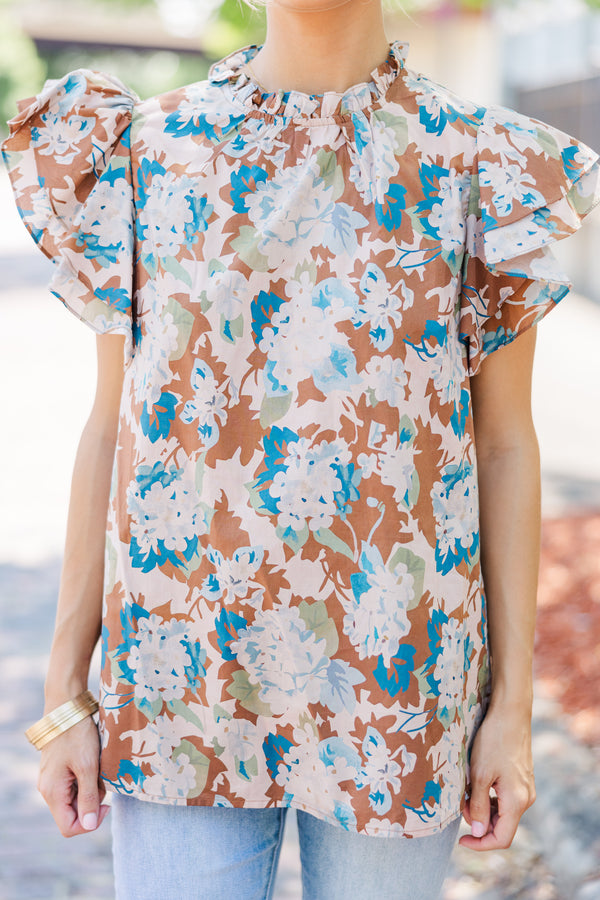 All Heart Brown Floral Blouse