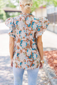 All Heart Brown Floral Blouse