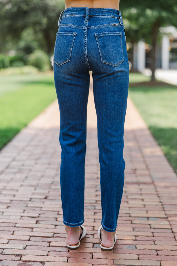 KanCan: On My Mind Dark Wash Straight Leg Jeans