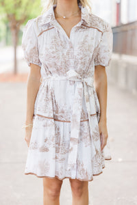 Natural Beauty Latte Brown Toile Dress