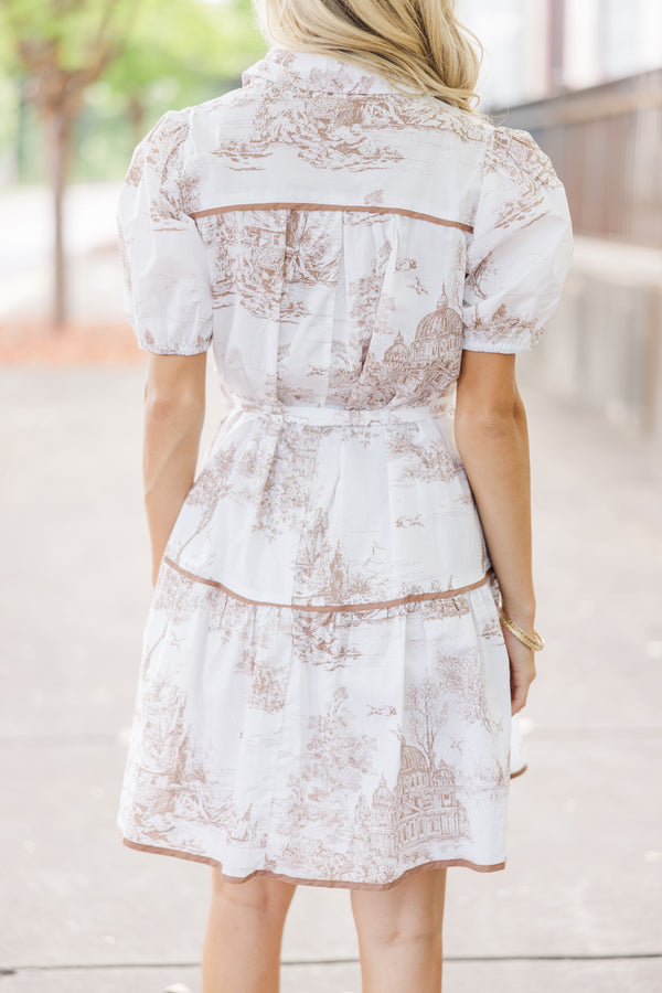 Natural Beauty Latte Brown Toile Dress