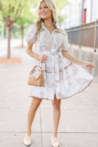 Natural Beauty Latte Brown Toile Dress