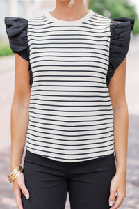 striped tops, ruffled tops, boutique tops, shop the mint