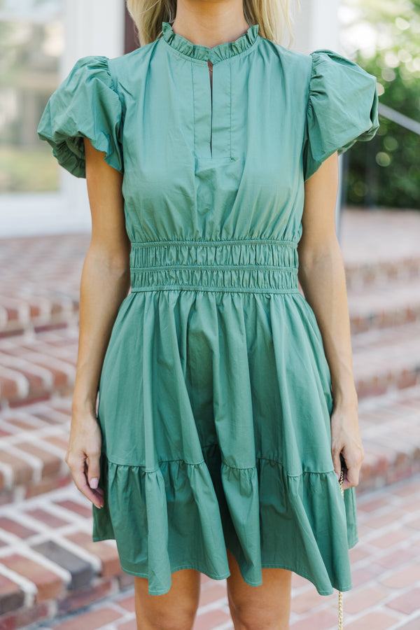 Let's Get Going Fern Green Dress