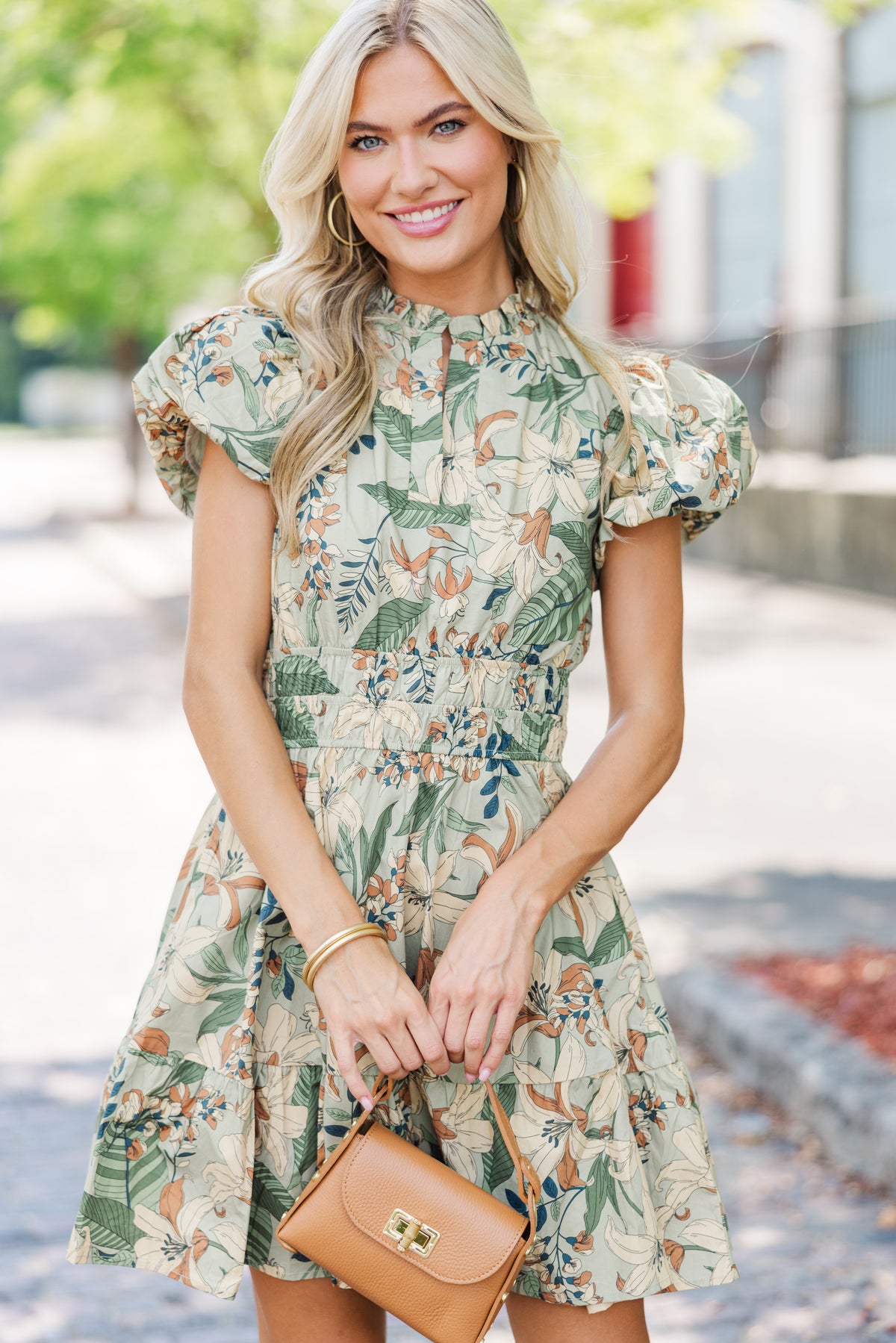 Let's Get Going Sage Green Floral Dress – Shop the Mint