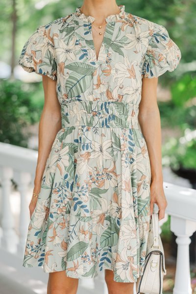 Let's Get Going Sage Green Floral Dress Shop the Mint Let's Get Going Sage Green Floral Dress Shop the Mint