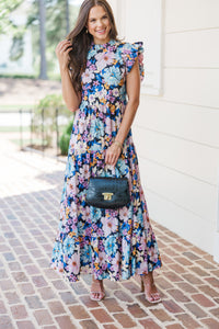 Listen To Your Heart Purple Floral Maxi Dress