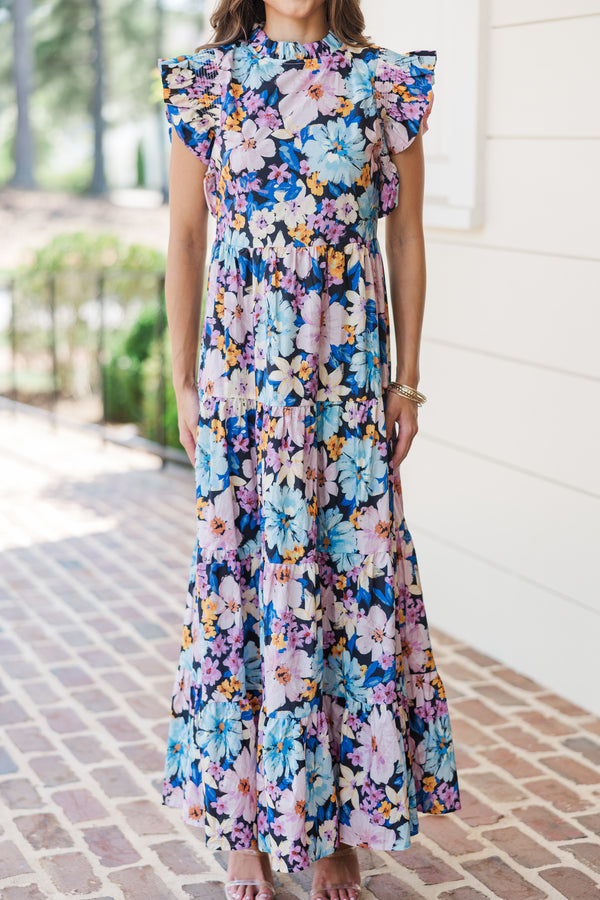 Listen To Your Heart Purple Floral Maxi Dress