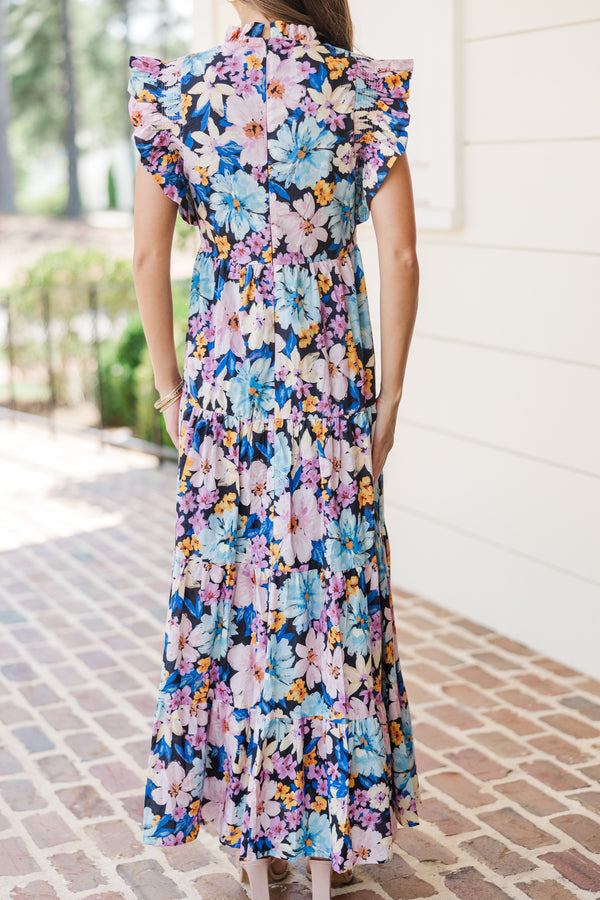 Listen To Your Heart Purple Floral Maxi Dress